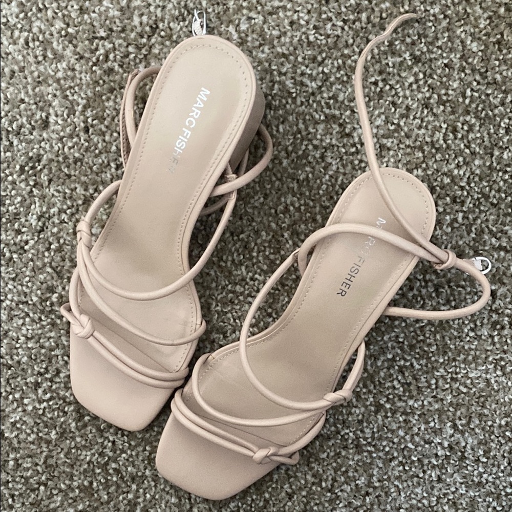 Marc Fisher Nude Strappy Heels